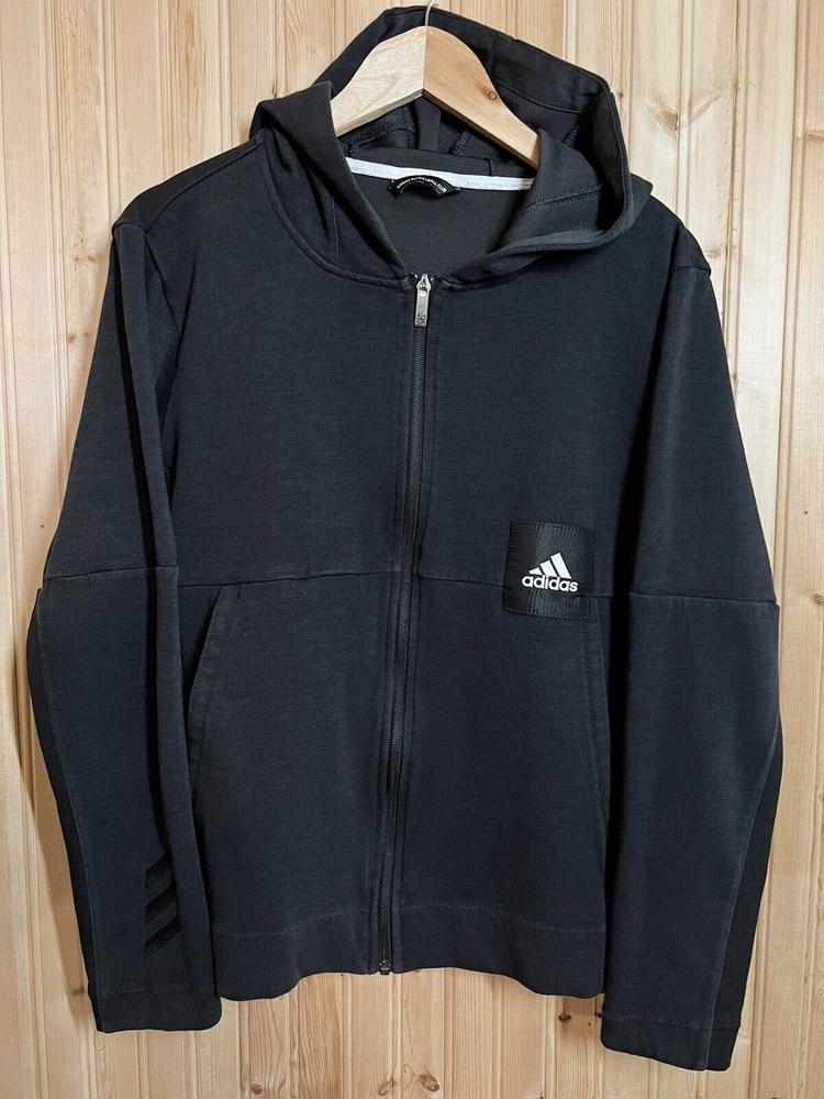 Adidas Basketball Club Hoodie Full Zip Hooded Jacket Aeroready Black sz S